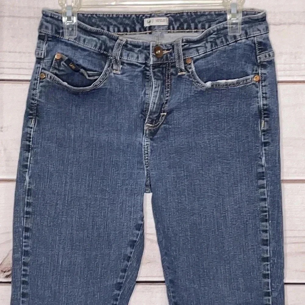 Lee Bootcut Jeans Women 6 Petite Blue Medium Wash Low Rise Stretch Denim - Picture 2 of 11